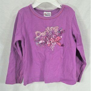 girls size 3T Kid Connection purple long sleeve shirt darling flowers